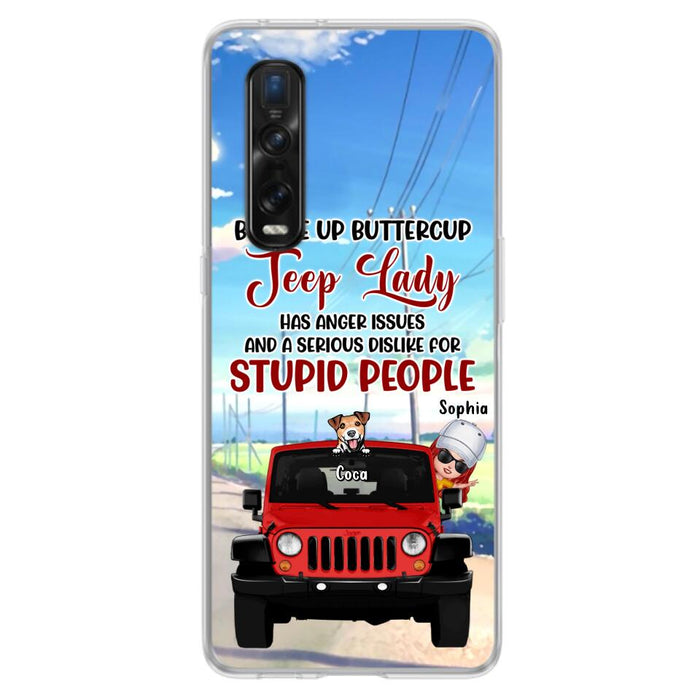 Personalized Off-road Lady Phone Case - Up to 5 Dogs - Gift Idea For Dog/Off-road Lover - Buckle Up Buttercup - Case For Xiaomi, Huawei And Oppo