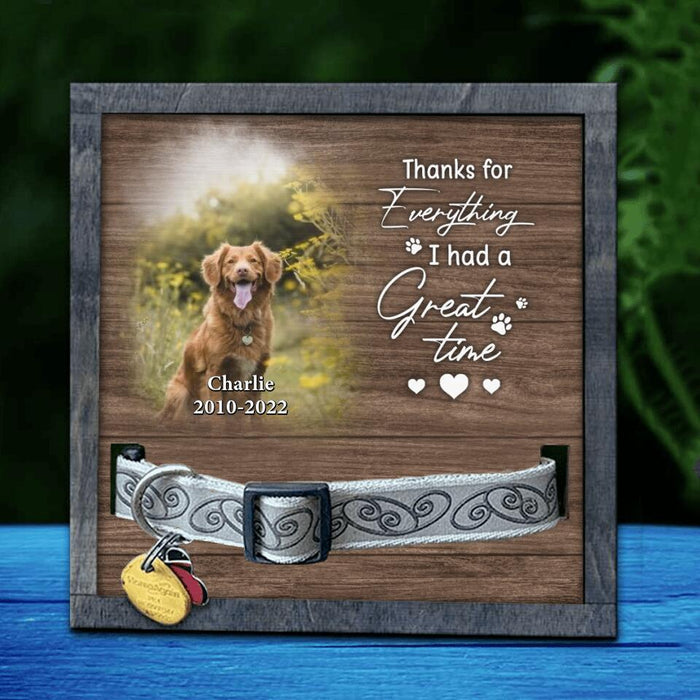 Personalized Memorial Dog Frame - Gift Idea For Dog Lover - Thanks For Everything