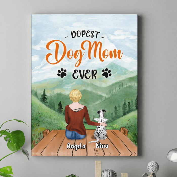Personalized Dog Mom Canvas - Up to 5 Dogs - Gift Idea For Dog Lovers - Dopest Dog Mom Ever