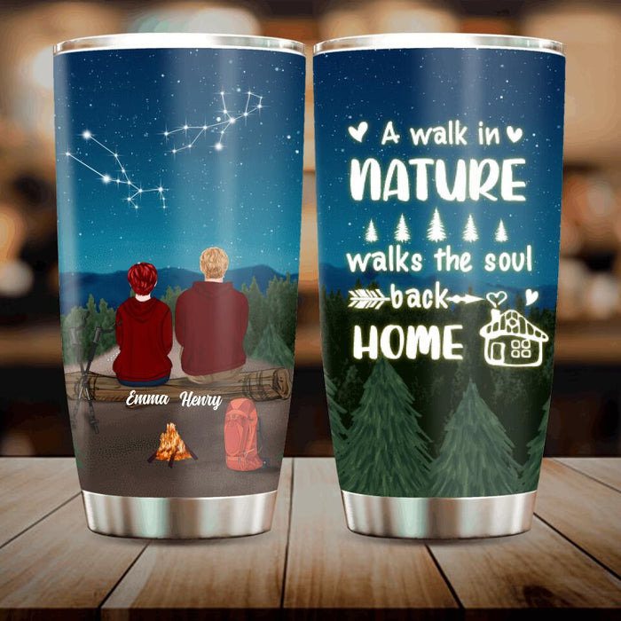 Personalized Adventure Together Couple Tumbler - Couple With Up to 6 Pets - Gift Idea For Couple