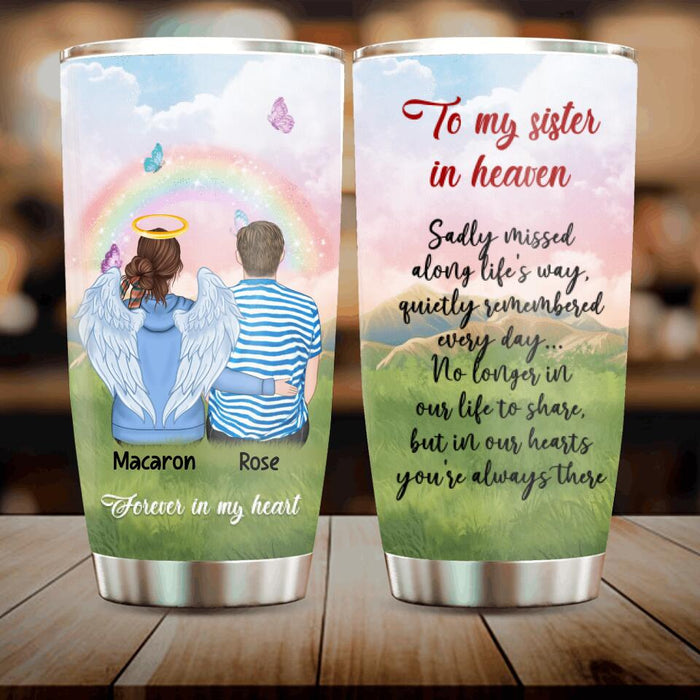Personalized Memorial Siblings Tumbler - Gift for Family, Siblings, Brothers and Sisters - Up to 6 Siblings