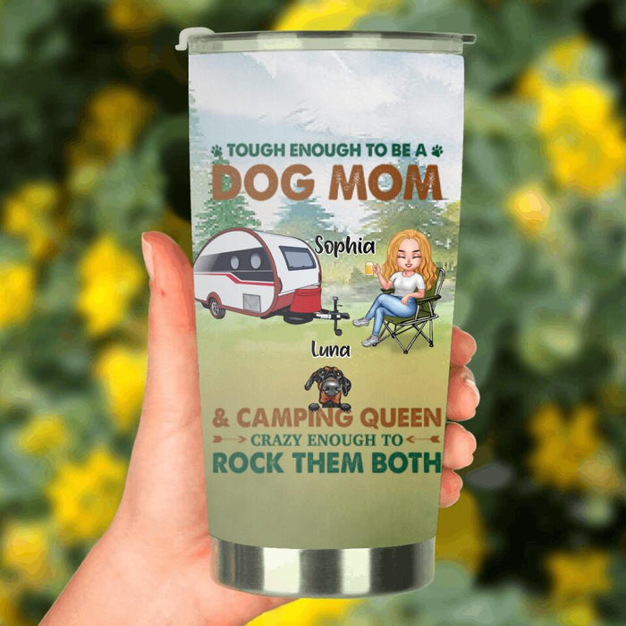Personalized Camping With Dogs Tumbler - Up to 5 Dogs - Best Gift For Dog Lovers - I Like Camping And Dogs And Maybe 3 People