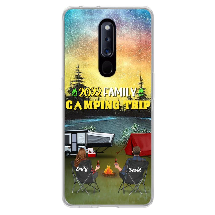 Personalized Family Camping Trip Phone Case - Couple/Single Parent/Parents With Up to 2 Kids And 3 Pets - Gift Idea For Whole Family/Camping Lover - Case For Xiaomi, Oppo And Huawei