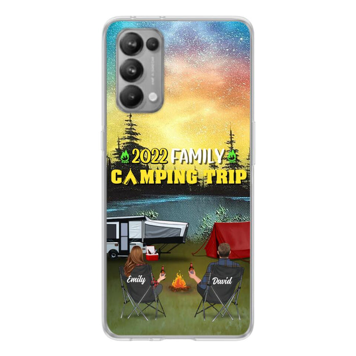 Personalized Family Camping Trip Phone Case - Couple/Single Parent/Parents With Up to 2 Kids And 3 Pets - Gift Idea For Whole Family/Camping Lover - Case For Xiaomi, Oppo And Huawei