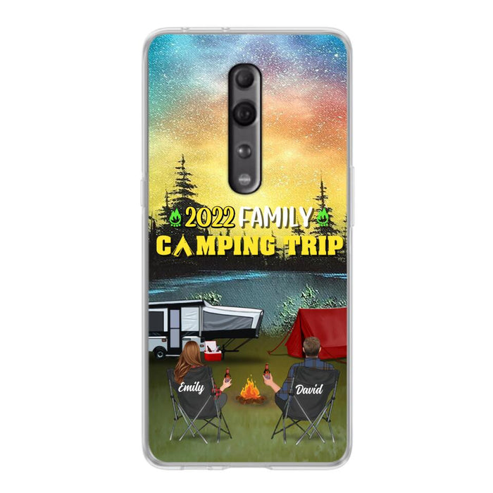 Personalized Family Camping Trip Phone Case - Couple/Single Parent/Parents With Up to 2 Kids And 3 Pets - Gift Idea For Whole Family/Camping Lover - Case For Xiaomi, Oppo And Huawei