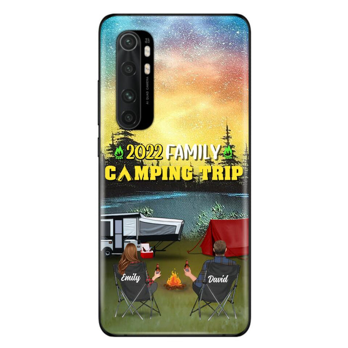 Personalized Family Camping Trip Phone Case - Couple/Single Parent/Parents With Up to 2 Kids And 3 Pets - Gift Idea For Whole Family/Camping Lover - Case For Xiaomi, Oppo And Huawei