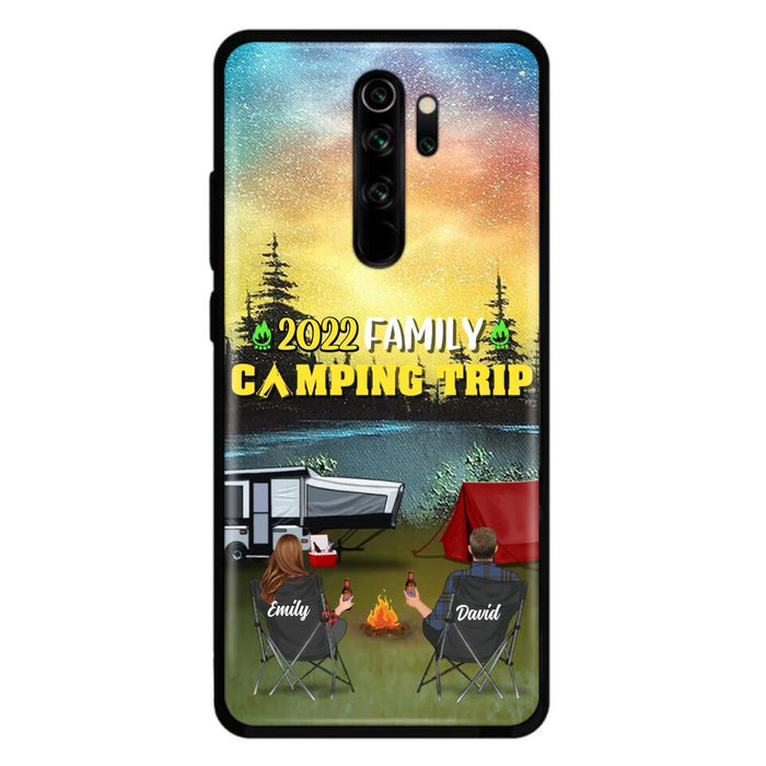 Personalized Family Camping Trip Phone Case - Couple/Single Parent/Parents With Up to 2 Kids And 3 Pets - Gift Idea For Whole Family/Camping Lover - Case For Xiaomi, Oppo And Huawei