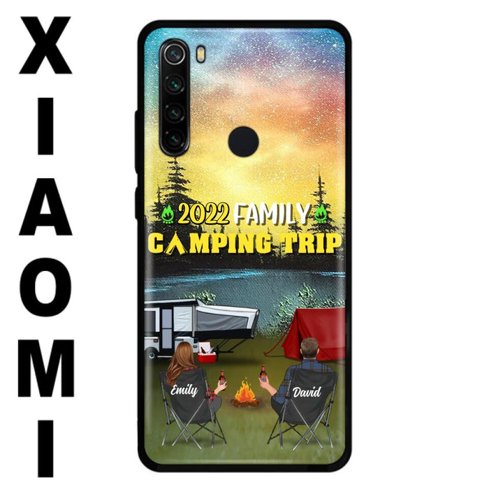 Personalized Family Camping Trip Phone Case - Couple/Single Parent/Parents With Up to 2 Kids And 3 Pets - Gift Idea For Whole Family/Camping Lover - Case For Xiaomi, Oppo And Huawei