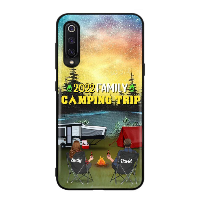 Personalized Family Camping Trip Phone Case - Couple/Single Parent/Parents With Up to 2 Kids And 3 Pets - Gift Idea For Whole Family/Camping Lover - Case For Xiaomi, Oppo And Huawei