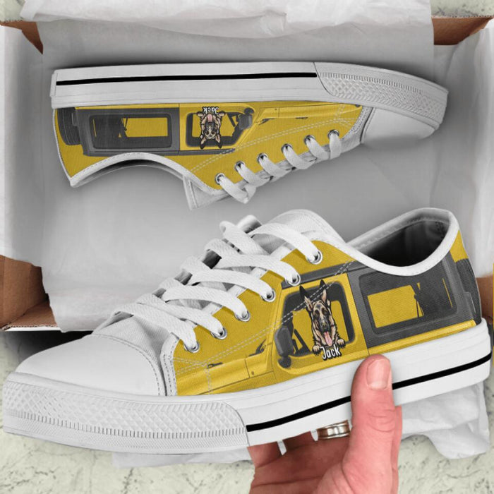 Personalized Off-road And Dog Sneakers - Up to 4 Dogs - Gift For Off-road/Dog Lovers