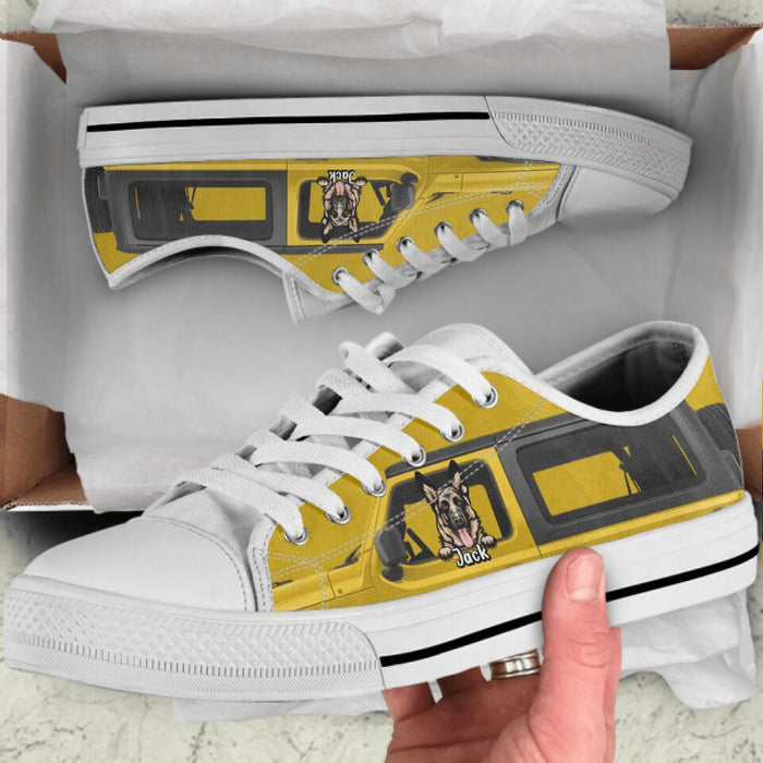 Personalized Off-road And Dog Sneakers - Up to 4 Dogs - Gift For Off-road/Dog Lovers