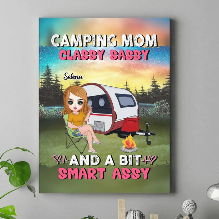 Personalized Camping Mom Canvas - Gift Idea For Camping Lover/Mother's Day - Camping Mom Classy Sassy And A Bit Smart Assy