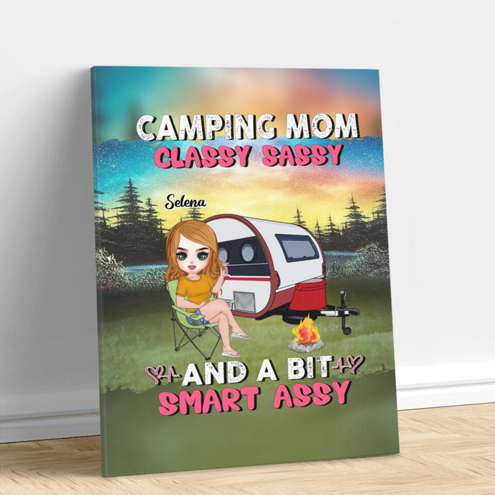 Personalized Camping Mom Canvas - Gift Idea For Camping Lover/Mother's Day - Camping Mom Classy Sassy And A Bit Smart Assy