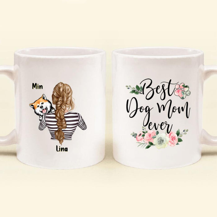 Personalized Dog Mom Coffee Mug - Up to 4 Dogs - Mother's Day Best Gift Idea For Dog Lovers - Best Dog Mom Ever