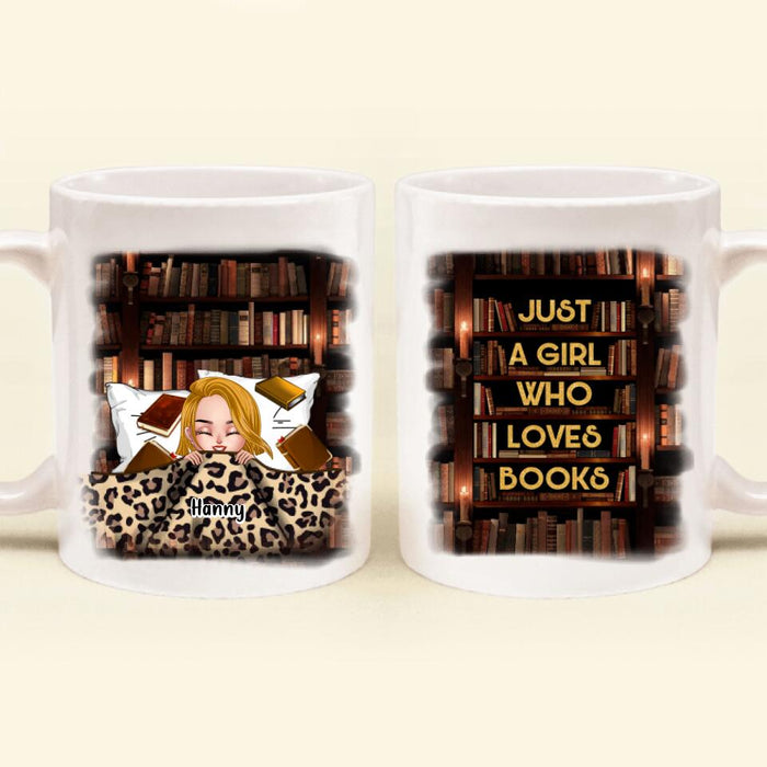 Personalized Stay In Bed With Books And Pets Coffee Mug - Up to 6 Pets - Gift For Books/Dogs/Cats Lovers - Just A Girl Who Loves Books