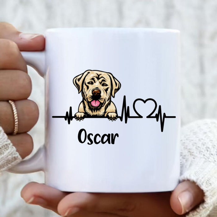Personalized Heartbeat Dog/Cat Coffee Mug - Up to 2 Pets - Gift Idea For Dog/Cat Lover