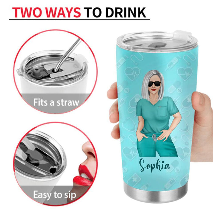 Personalized Grumpy Old Nurse Tumbler - Gift For Nurse/Mother's Day Gift - I Never Dreamed That One Day I'd Become A Grumpy Old Nurse, But Here I Am Killing It