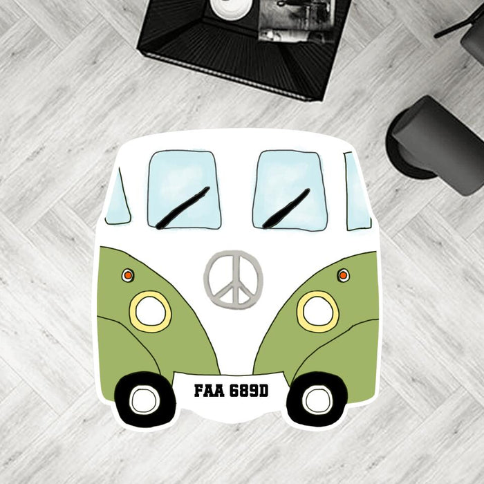 Personalized Bus Camping Area Rug - Gift Idea For Camping Lover