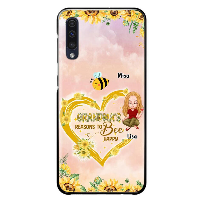 Custom Personalized Grandma Phone Case - Up to 6 Kids - Mother's Day Gift For Grandma - Grandma's Reasons To Bee Happy - Case For iPhone And Samsung