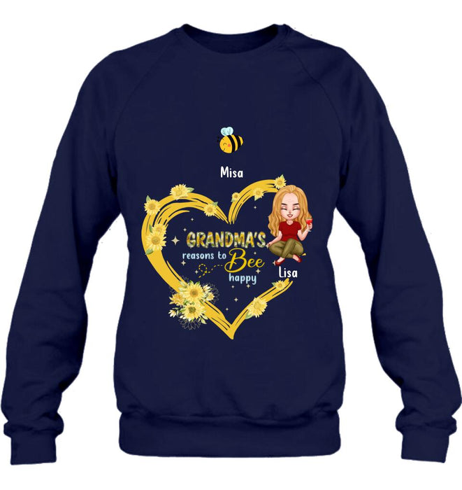 Personalized Grandma Shirt - Up to 6 Kids - Mother's Day Gift For Grandma - Grandma's Reasons To Bee Happy