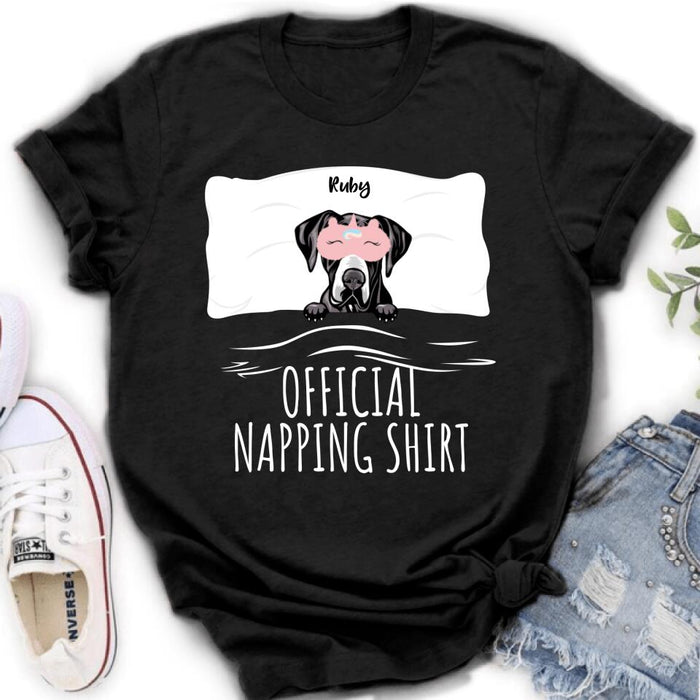 Personalized Dog Official Napping Shirt/Pullover Hoodie - Up to 3 Dogs - Gift Idea For Dog Lover