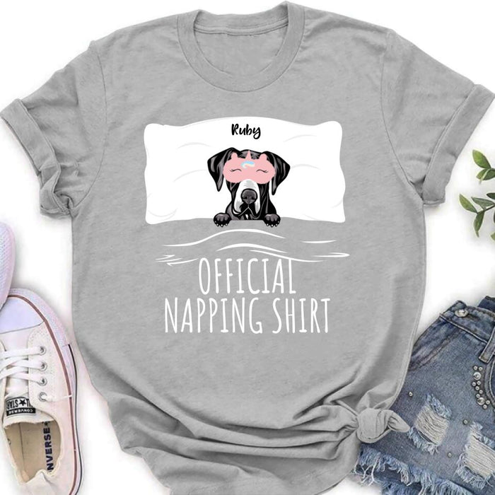 Personalized Dog Official Napping Shirt/Pullover Hoodie - Up to 3 Dogs - Gift Idea For Dog Lover