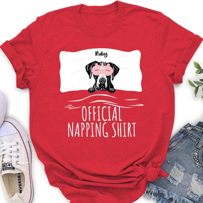 Personalized Dog Official Napping Shirt/Pullover Hoodie - Up to 3 Dogs - Gift Idea For Dog Lover