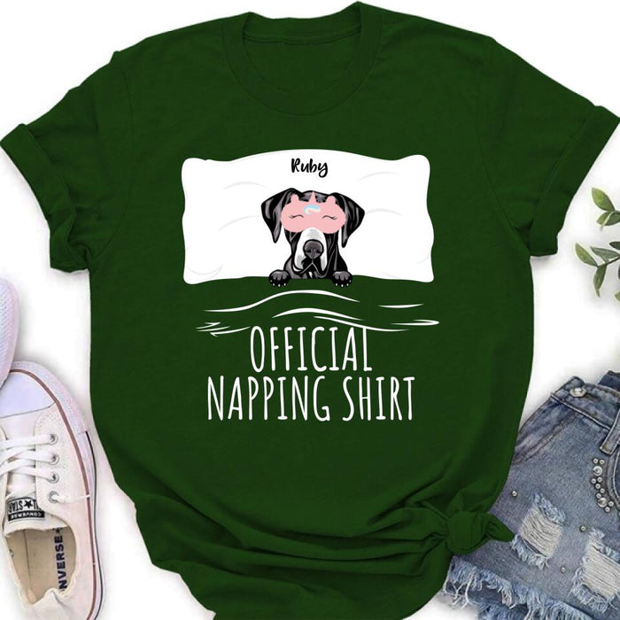 Personalized Dog Official Napping Shirt/Pullover Hoodie - Up to 3 Dogs - Gift Idea For Dog Lover
