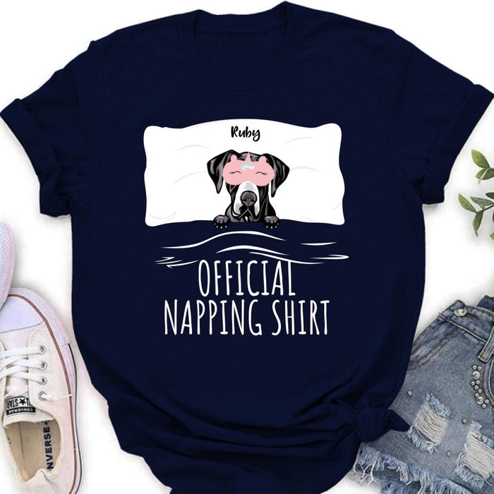 Personalized Dog Official Napping Shirt/Pullover Hoodie - Up to 3 Dogs - Gift Idea For Dog Lover