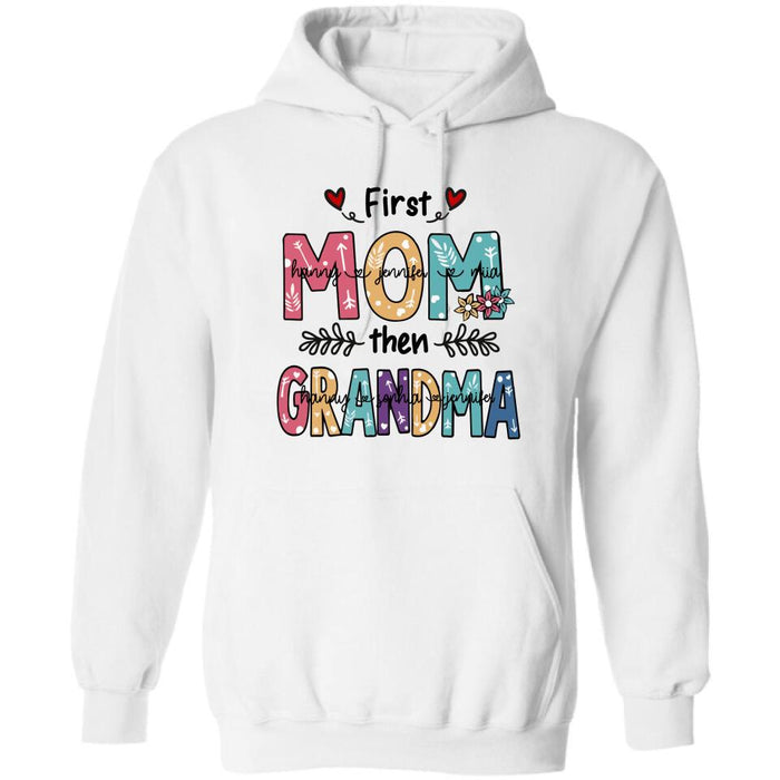 Personalized Mom Grandma T-shirt - Best Gift For Grandma - First Mom Then Grandma