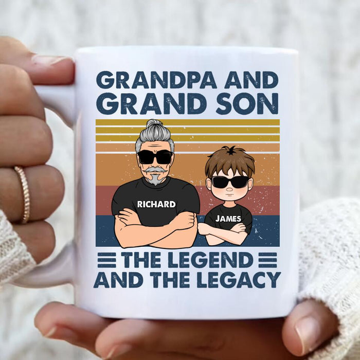 Personalized Grandpa Coffee Mug - Gift Idea For Grandpa/Grandson/Father's Day - Grandpa And Grand Son The Legend And The Legacy