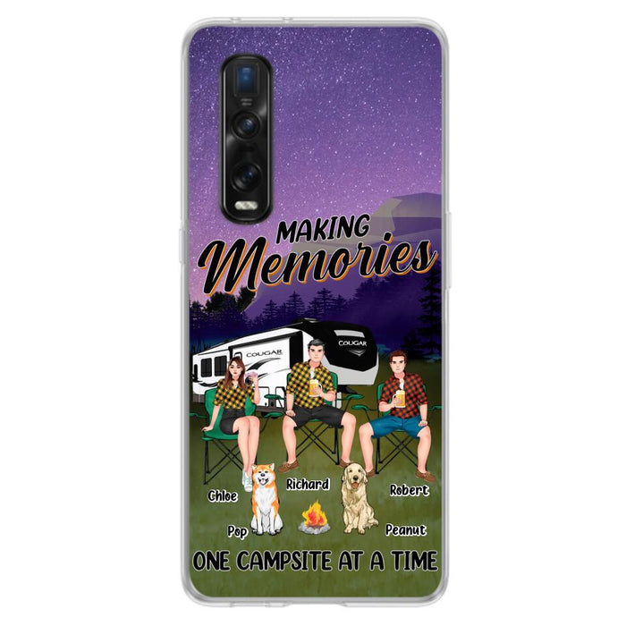 Personalized Camping Phone Case - Gift Idea For Camping Lover/Friends/Couple - Up to 3 People And 2 Dogs - Making Memories One Campsite At A Time - Case For Xiaomi, Oppo And Huawei
