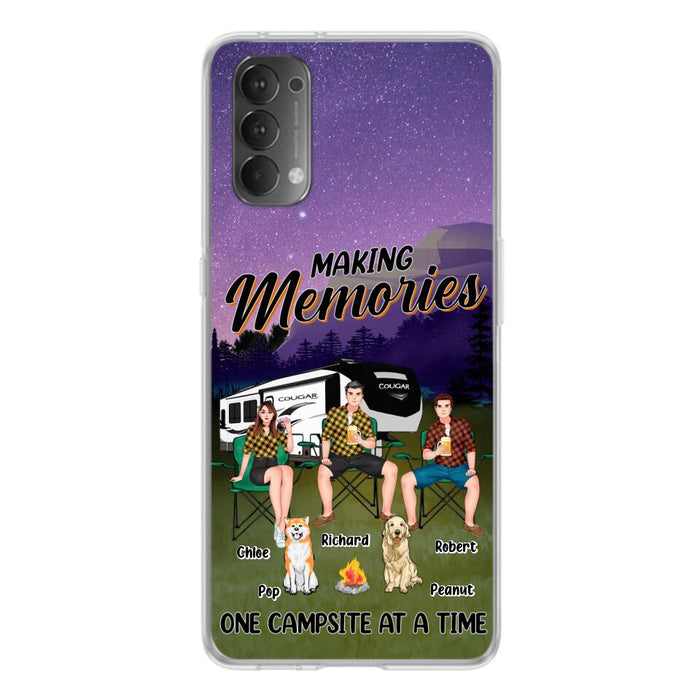 Personalized Camping Phone Case - Gift Idea For Camping Lover/Friends/Couple - Up to 3 People And 2 Dogs - Making Memories One Campsite At A Time - Case For Xiaomi, Oppo And Huawei