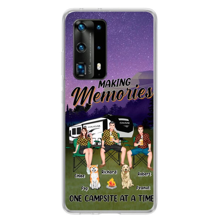 Personalized Camping Phone Case - Gift Idea For Camping Lover/Friends/Couple - Up to 3 People And 2 Dogs - Making Memories One Campsite At A Time - Case For Xiaomi, Oppo And Huawei