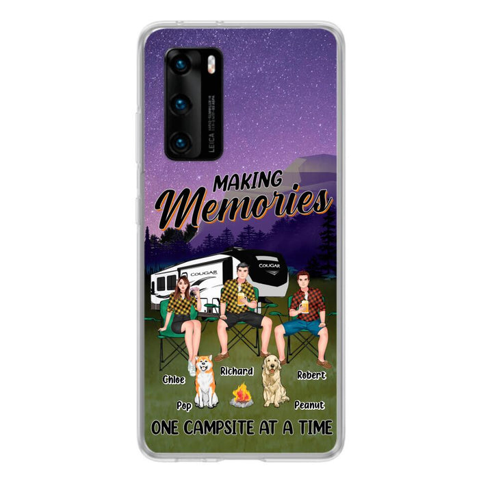 Personalized Camping Phone Case - Gift Idea For Camping Lover/Friends/Couple - Up to 3 People And 2 Dogs - Making Memories One Campsite At A Time - Case For Xiaomi, Oppo And Huawei