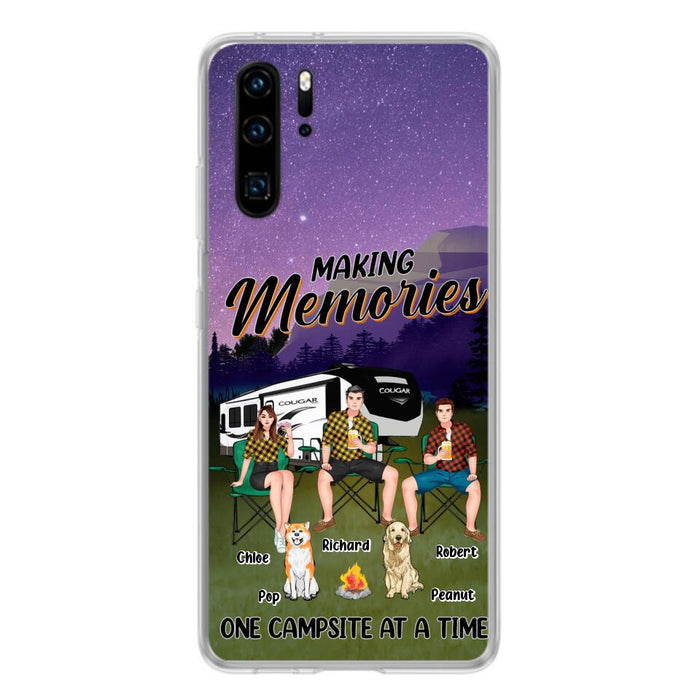 Personalized Camping Phone Case - Gift Idea For Camping Lover/Friends/Couple - Up to 3 People And 2 Dogs - Making Memories One Campsite At A Time - Case For Xiaomi, Oppo And Huawei