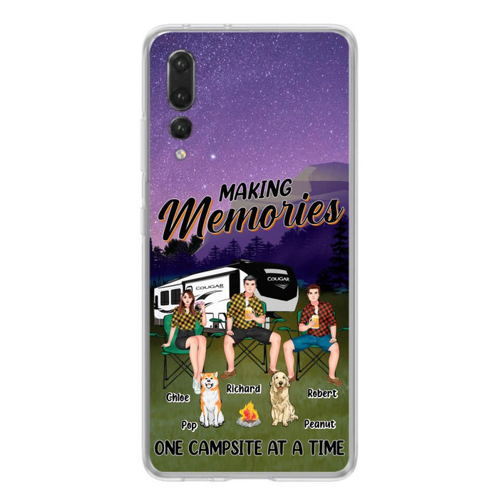 Personalized Camping Phone Case - Gift Idea For Camping Lover/Friends/Couple - Up to 3 People And 2 Dogs - Making Memories One Campsite At A Time - Case For Xiaomi, Oppo And Huawei
