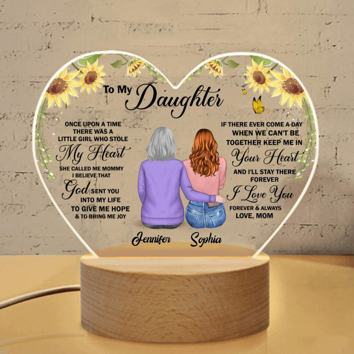Personalized Wedding Heart-Shaped Acrylic Photo Panel - Gift Idea For Daughter - To My Daughter Once Upon A Time There Was A Litte Girl Who Stole