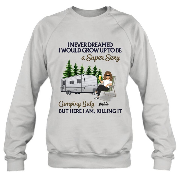 Personalized Camping Shirt/Sweatshirt/Pullover Hoodie/Long Sleeve Shirt - Woman/Couple Camping - Gift Idea For Camping Lover