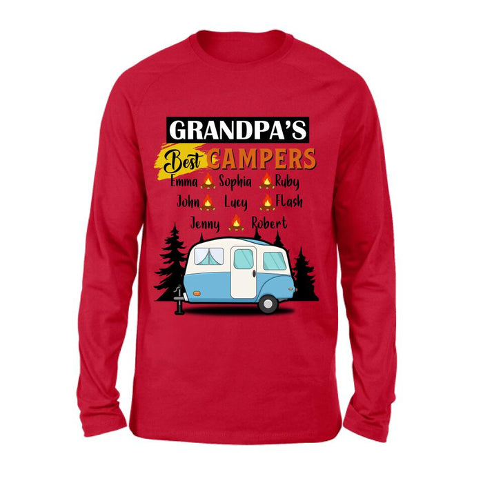 Personalized Grandpa's Best Campers Shirt/Pullover Hoodie - Up to 8 Kids - Gift Idea For Grandpa/Camping Lover