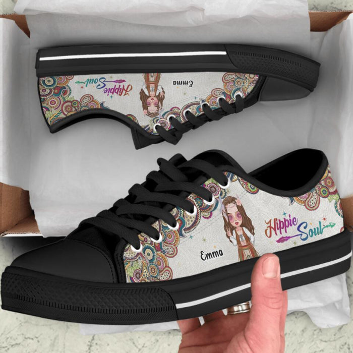 Personalized Hippie Dog Mom - Up to 3 Dogs - Gift Idea For Hippies/Dog Lovers - Hippie Soul