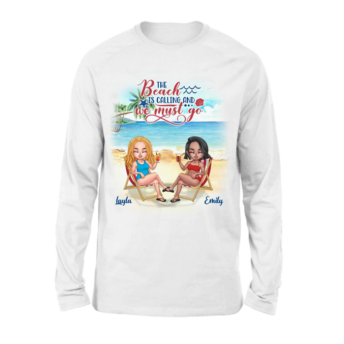 Personalized Beach Shirt - Up to 5 People - Gift Idea For Friends - The Beach Is Calling And We Must Go