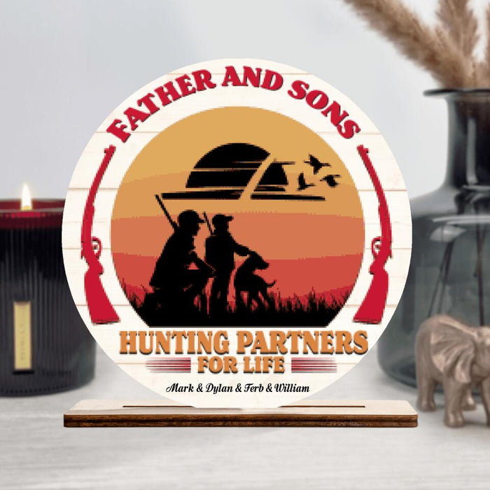 Personalized Hunting Wooden Plaque - Gift Idea For Father's Day - Hunting Partners For Life