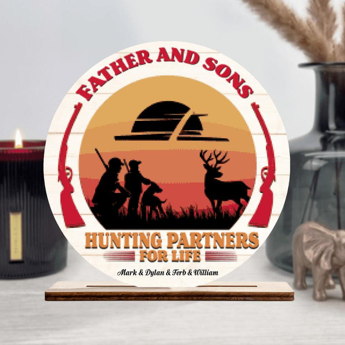 Personalized Hunting Deer Wooden Plaque - Gift Idea For Father's Day - Hunting Partners For Life