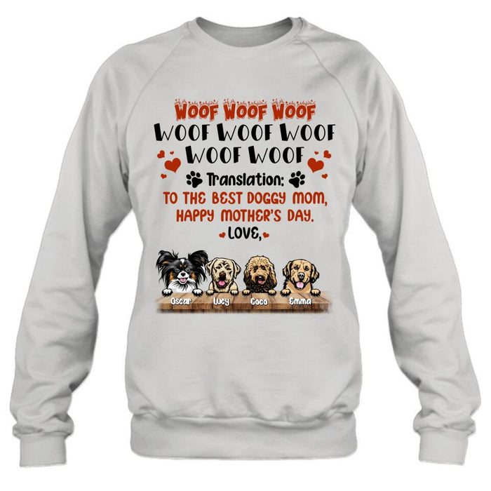 Personalized Dog Mom Shirt - Up to 4 Dogs - Mother's Day Gift For Dog Lovers - To The Best Doggy Mom