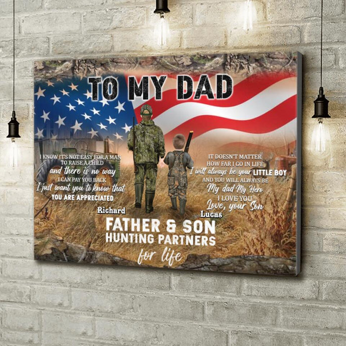 Personalized Hunting Canvas - Gift Idea For Father's Day/Hunting Lover - To My Dad I Love You