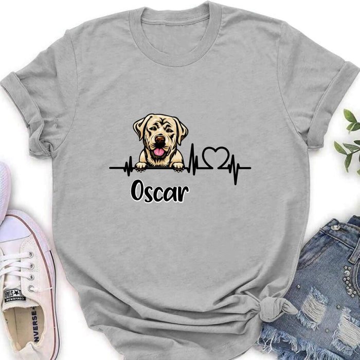 Personalized Heartbeat Dog/Cat Shirt/Pullover Hoodie - Up to 2 Pets - Gift Idea For Dog/Cat Lover