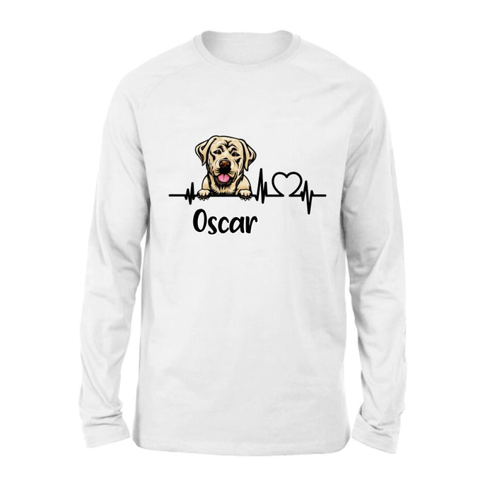 Personalized Heartbeat Dog/Cat Shirt/Pullover Hoodie - Up to 2 Pets - Gift Idea For Dog/Cat Lover