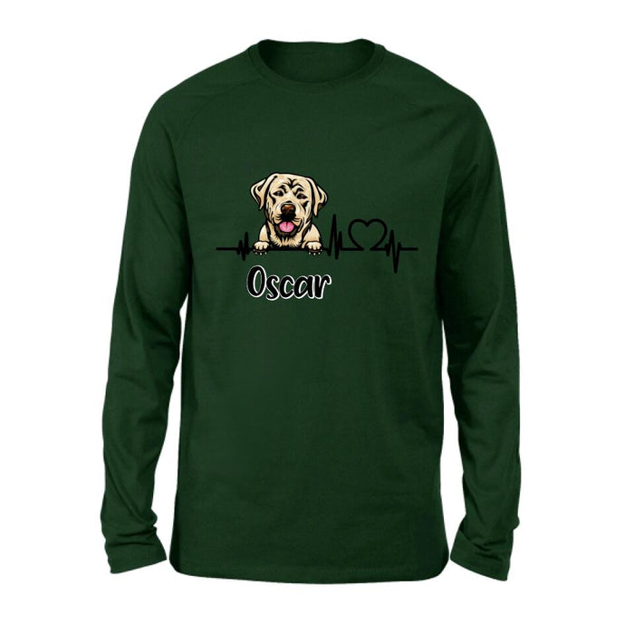 Personalized Heartbeat Dog/Cat Shirt/Pullover Hoodie - Up to 2 Pets - Gift Idea For Dog/Cat Lover