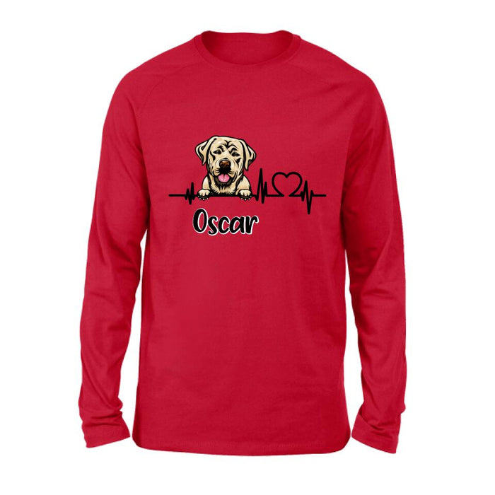 Personalized Heartbeat Dog/Cat Shirt/Pullover Hoodie - Up to 2 Pets - Gift Idea For Dog/Cat Lover